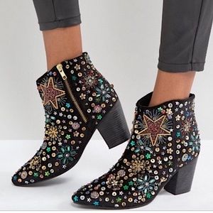 Free people night out sequin booties size 6.5